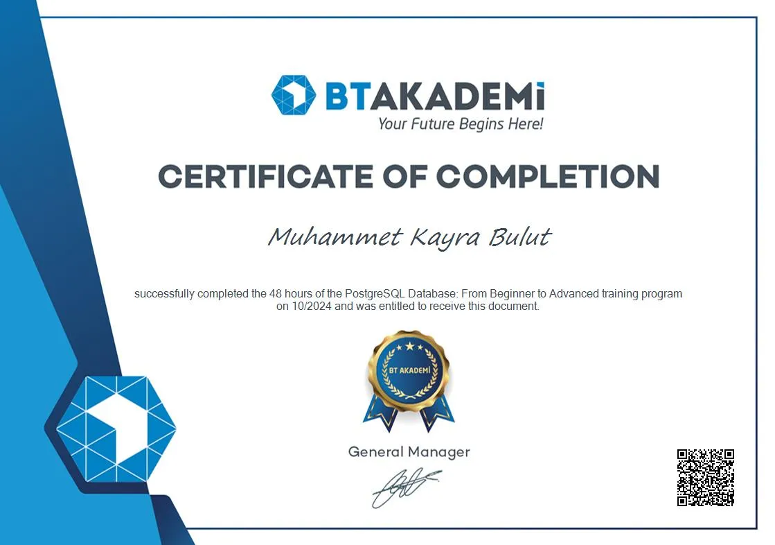 Muhammet Kayra Bulut - Sertifika