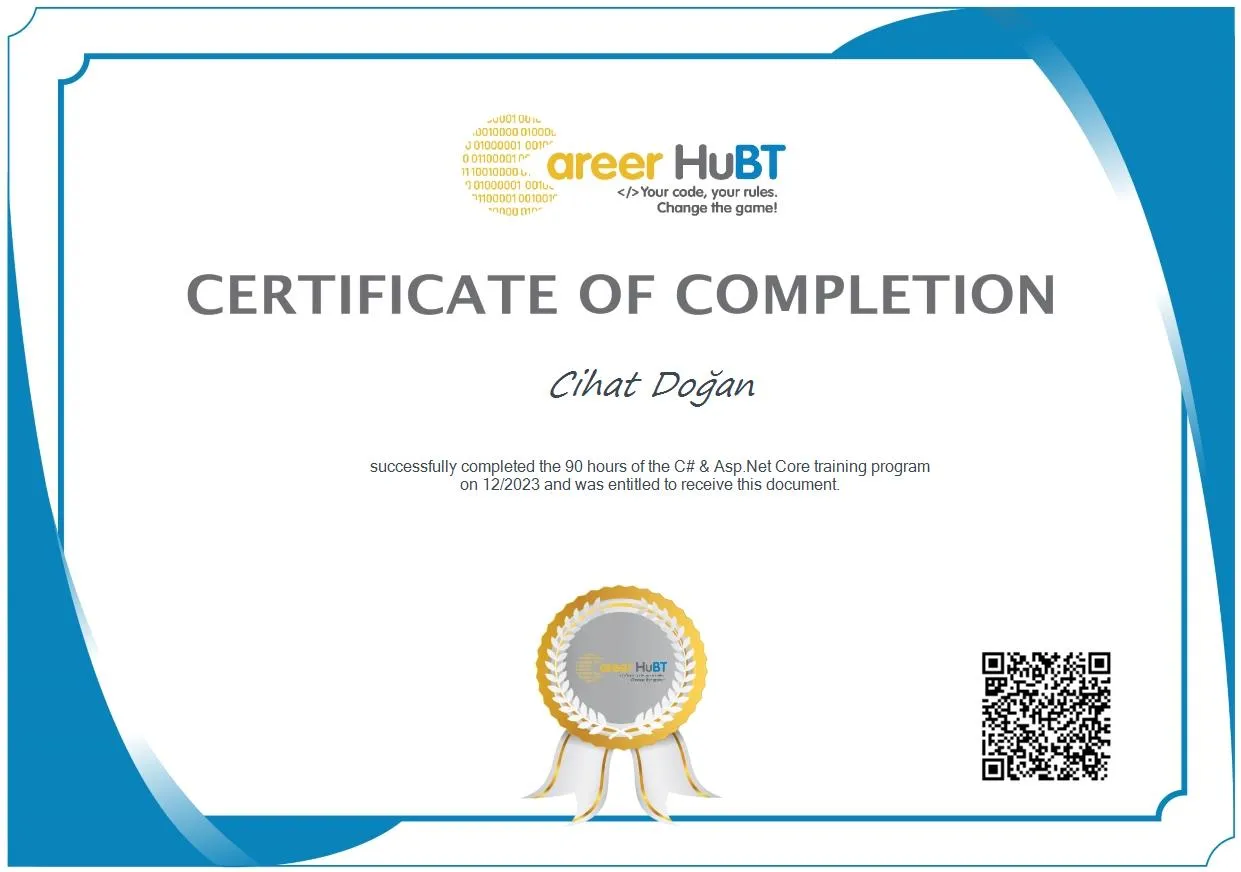 Cihat Doğan - Sertifika