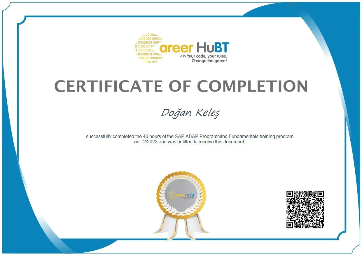 Doğan Keleş - Sertifika