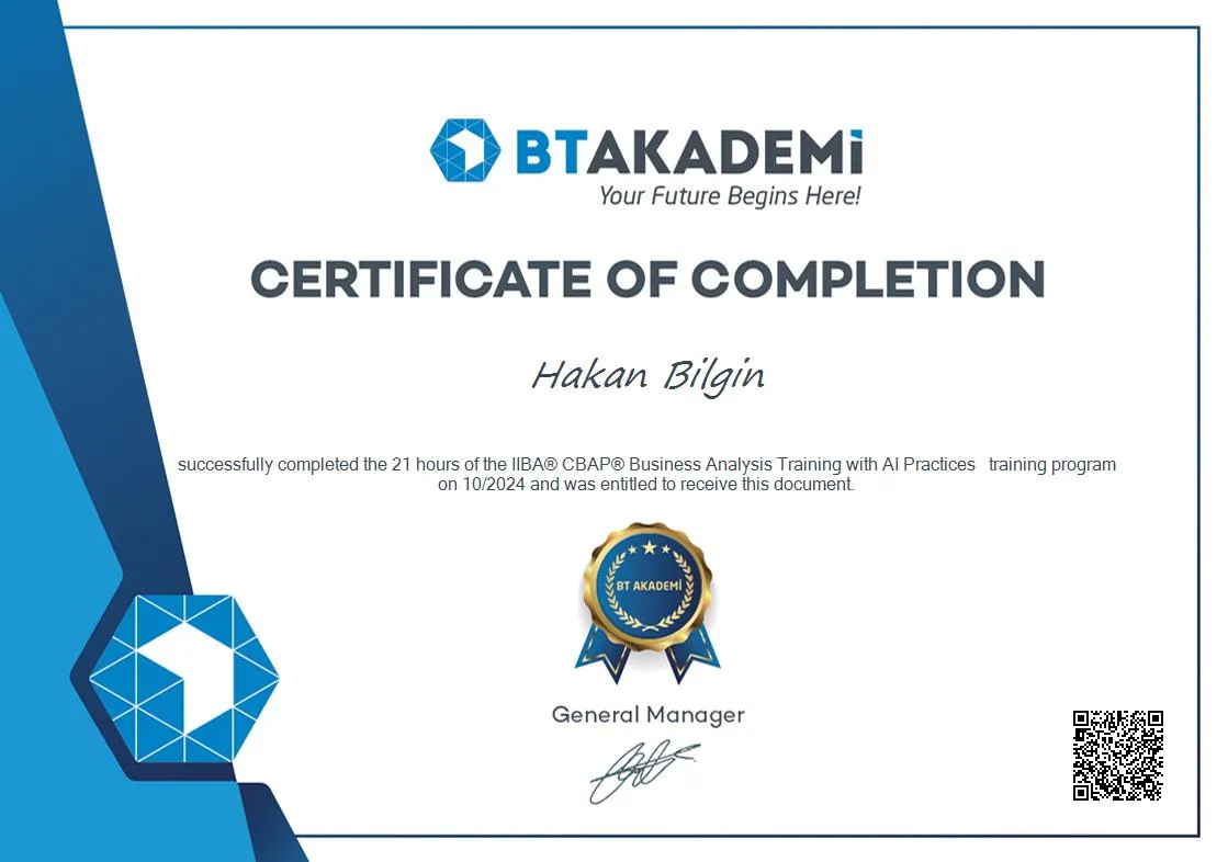 Hakan Bilgin - Sertifika