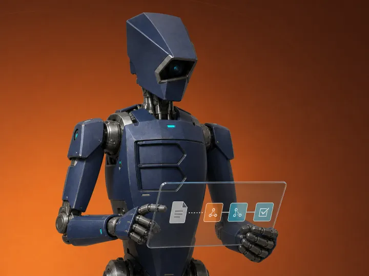 Manuel belge sürecini bağlantılı dijital iş akışına dönüştüren robot maskot