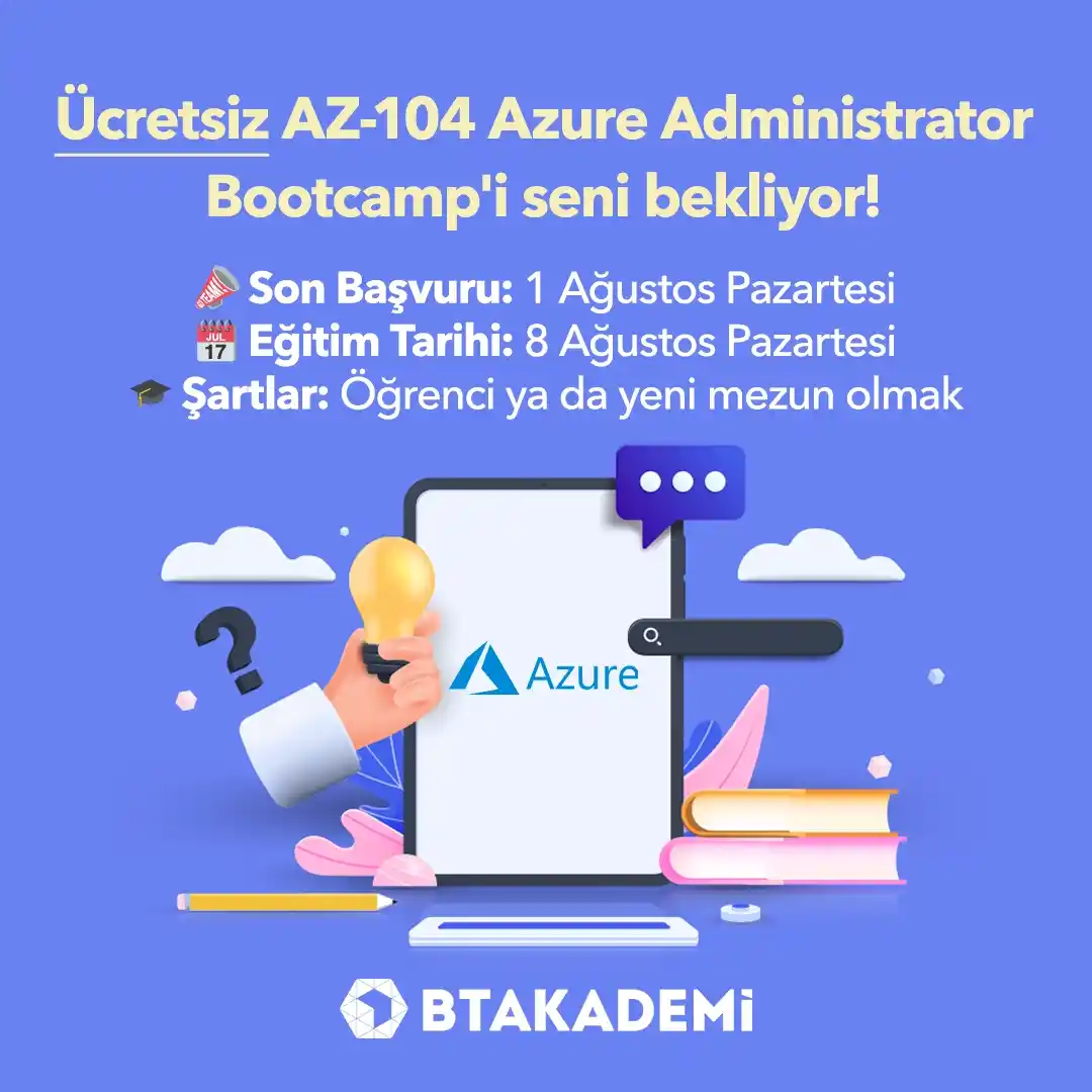 BT Akademi & Cronom İnsan Kaynakları iş birliği ile düzenlediğimiz "AZ-104 Microsoft Azure Administrator Bootcamp Programımız" başladı!